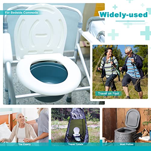 Oumee 40 Count Absorbent Commode Pads for Bedside Commode Bucket, Commode Liners Pads with Absorbent Gel, Potty Liner Pads for Adults Portable Toilet Bags Bedpans - size: 9.5*5.1in-40