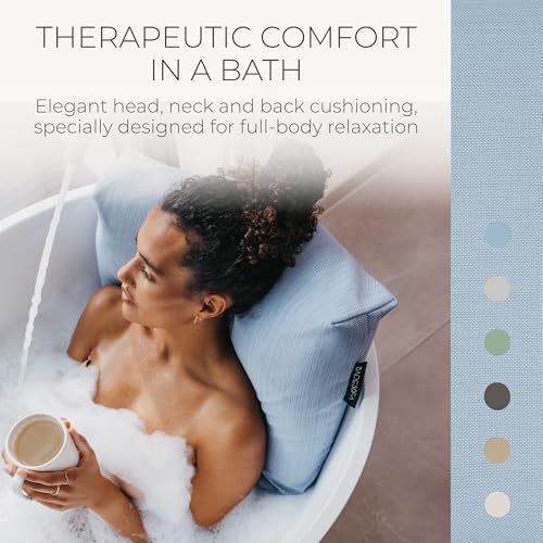 BADESOFA® Luxury Bath Pillow M in Blue, Quick-Drying Bath Back Pillow | Thick & Comfortable Tub Pillow for Bathtub, Full Body Support, Premium Spa Cushion, Luxury Bath Gift - color: Blue, size: Medium (Single Pillow)