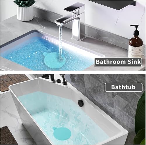 (4 Pack) Silicone Bathtub Stopper, 6" Extra Large Silicone Drain Plug, Universal Shower Drain Tub Stopper for Kitchen Gadgets Bathroom, White+Blue+Grey+Black - color: White+blue+grey+black