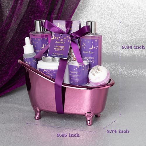 Spa Gift Basket Bath Spa Kit Spa Gifts for Women, Bath and Body Baskets Set | 10pc Self Care Kit Lavender Scent Birthday Gifts Skin Care Set, Christmas Gifts, Beauty kits Bridal Shower Self-care Home Spa