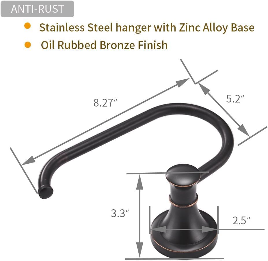 BESy Oil Rubbed Bronze Toilet Tissue Paper Holder Oil Rubbed Bronze Bathroom Accessories Toilet roll Paper Hanger, Wall Mounted, Rustproof - color: Oil Rubbed Bronze