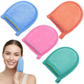 4 PCS Exfoliating Gloves, Exfoliating Facial Scrubber Mitt Facial Scrub Mitts Deep Exfoliatings Gloves for Face and Body Mitt Cleaning Mitten, Deep Face Cleaning Polishing Glove for Women Bath Shower