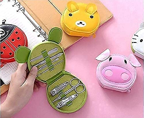 mossty Portable Manicure Set Mini Grooming kit Nail Clipper Accessories Fingernail Trimmer for Home Travel Gift - color: Pikn
