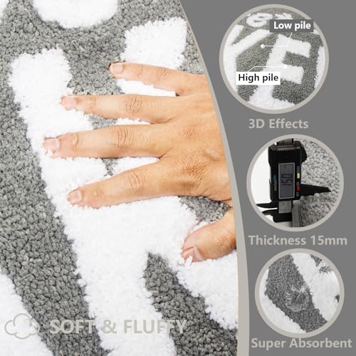 KOEXM Get Naked Bath Mat Cute Bathroom Rugs 16" x 24", Funny Bath Mat Non-Slip Absorbent Machine Washable Small Bathroom Shower Rug, Grey - color: Grey 4.0, size: 1'4" x 2' (Rectangular)