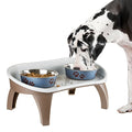 Elevated Pet Feeding Tray - 21″ x 11″ x 8.5″ Raised Dog Bowl Stand with Splash Guard and Non-Skid Feet - Comfortable Mealtime for Dogs and Cats by PETMAKER (Brown/Gray)