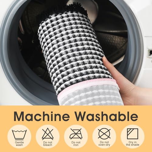IM HOME Waffle Bath Mat Black & Cream 24"x17",Boho Woven Modern Bath Mat Rugs, Absorbent Non Slip Bathroom Rugs, Soft Washable Bath Rugs with Tassels for Bedroom, Kitchen, Shower, Tub - color: Black & Cream, size: 1'5" x 2' (Rectangular)