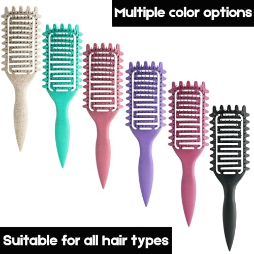 Curl Defining Brush for Curly Hair, Vented Detangling Hair Brush for Wet and Dry Styling, Curved Brush for Shaping and Smoothing Curl Clumps, Lightweight Hair Brush （Green） - color: Green