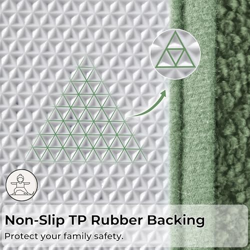 GRANNY SAYS Sage Green Bathroom Rugs Non Slip, 59" x 24", Small Bathroom Rugs Washable，Bath Mats for Floor, Microfiber Bath Mat for Tub, Absorbent Shower Rug - color: Green, size: 2' x 4'11" (24" x 59")