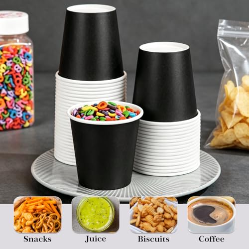 100 Pack 3 oz Disposable Paper Cups, Black Bathroom Cups, Disposable Mouthwash Cups, Small Paper Cups for Bathroom Travel Picnics - color: Black, size: 100 Count