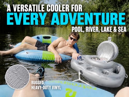 Pool Inflatable Floating Can Beverage Cooler for Swimming, Boating, Tubing