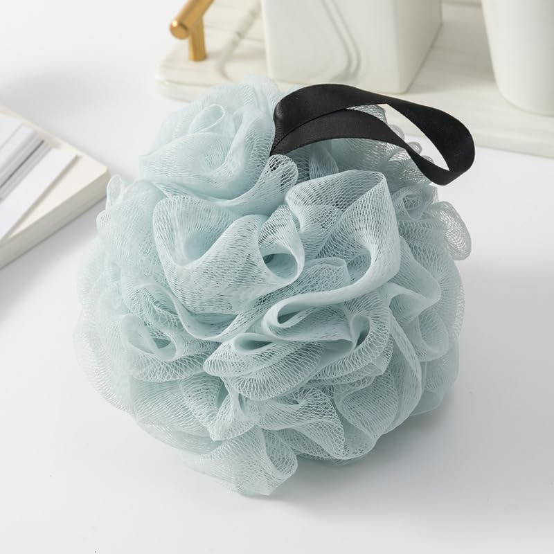 Loofah Sponges for Shower,Exfoliating Cleaning Bath Loofa Body Scrubber Balls for Women Men Washing(1 pcs, Blue) - color: Blue, size: 1 Count (Pack of 1)