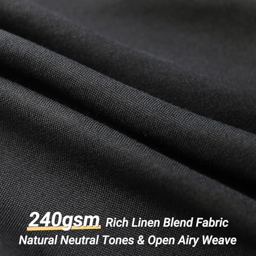 84 Inches Extra Long Black Linen Shower Curtain , Heavy Duty Cloth Bath Curtain Set with 12 Plastic Hooks Simple Hotel Spa Quality Luxury Shower Curtain for Bathroom, Water Repellent, 72Wx84L - color: Black, size: 72"W x 84"L (Pack of 1)