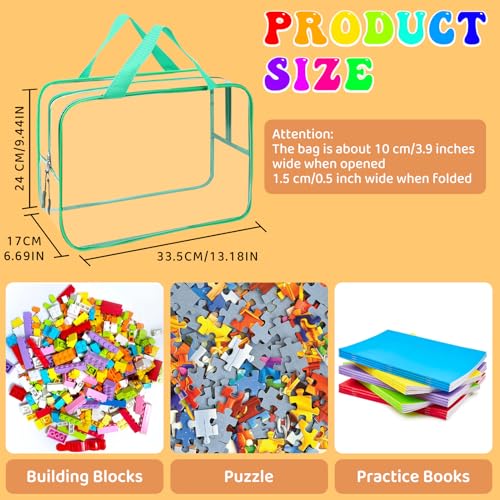 8 Packs XL Toy Storage Bags, Reusable Clear PVC Board Game Storage, Toy Storage Organizer Bags with Zipper for Building Blocks, Puzzle and Handmade Accessories, Clear Toiletry Bag (8 Color, X-Large) - color: 8 Color, size: X-Large