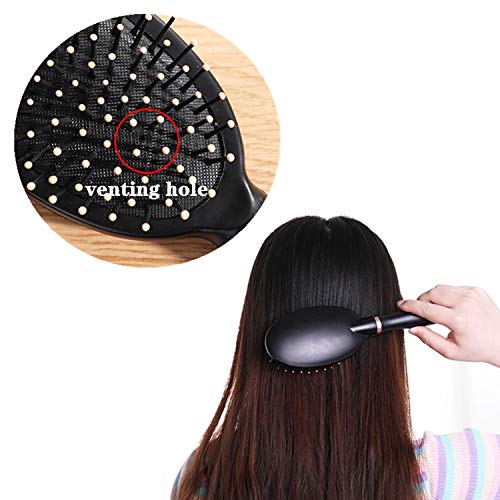 Pack of 4 Anti-Static Hair Tools for Women, Men & Kids: Oval Comb, Round Vent Brush, Detangling Paddle Brush for Wet/Dry Hair Massage & Shine, QXDAI-10