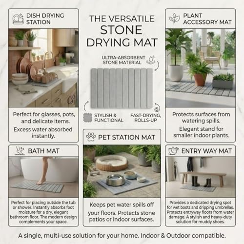 Premium Foldable Stone Bath Mat - Ultra Absorbent Quick Drying Compact Easy to Store & Clean Non-Slip Diatomaceous Earth Bath Shower Mat (Delicate Grey) - color: Light Grey