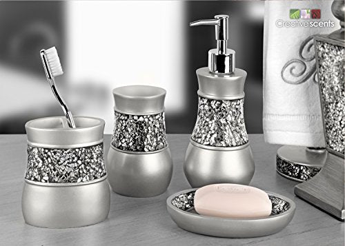 Creative Scents Crackled Glass Soap Dish for Bathroom, Decorative Dry Bar Soap Holder, Best Dishes for Sink/Bath/Shower Decor. - style: Soap Dish