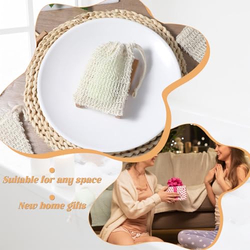 60 Pcs Soap Saver Set with Wooden Soap Dish, Exfoliating Bag, Saver Pads Bulk with Self Drain, Bar Soap Holder Mesh Bag for Shower and Bath Use Home Toilet Kitchen Hotel Restaurant
