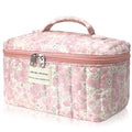 Gosect Large Makeup Bag, Cute Cosmetic Bag for Women Girls, Floral Coquette Aesthetic Toiletry Bag, Travel Make Up Organizer Bag (Crushed Flower) - color: 026Crushed Flower