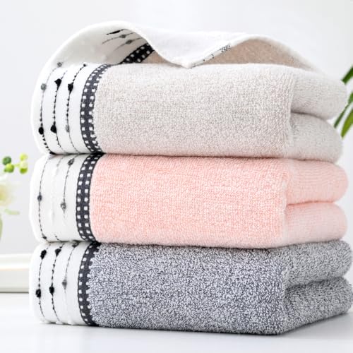 YiLUOMO Beige Hand Towels Tiny Furball Decorative Design Super Soft 100% Terry Cotton Highly Absorbent Hand Towel Set of 2 Everyday Use for Home Bathroom 13 x 29 Inch - color: Beige