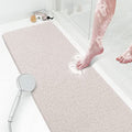 Shower Mat Bathtub Mat Non-Slip,47x16 inch, Soft Tub Mat with Drain,PVC Loofah Bath Mat (Phthalate Free) for Tub and Bathroom,Quick Drying,White - color: White, size: 47" x 16" (Rectangular)