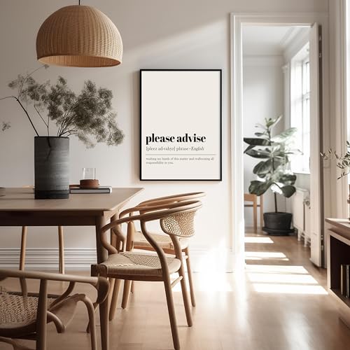 Poster Master Definition of Please Advise Print - Typography Poster - Dictionary Art - Minimal Gift for Boss & Colleague - Funny Decor for Office, Workplace or Dorm - 8x10 UNFRAMED Wall Art - color: Style09, size: 8"L x 10"W