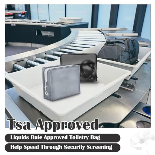 8 Pack TSA Approved Travel Toiletry Bags Frosted Translucent Leak-proof Cosmetic Makeup Bags for Women Men Travel Organizer Airport Security(Gray,6.7 x 5.5 x 1.8 Inch) - color: Gray, size: 6.7 x 5.5 x 1.8 Inch