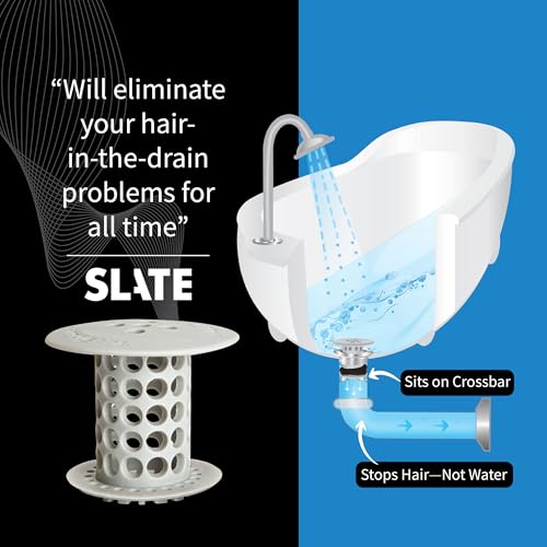 TubShroom Bathtub Drain Hair Catcher – in-Drain Tub Strainer & Clog Prevention Protector, Fits Standard 1.4”–1.75” Tub Drains, Easy Clean, Captures Human & Pet Hair Out of Sight (Gray) - color: Gray