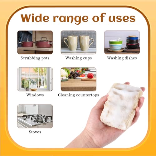 6 PCS Loofah Dish Sponge, Compostable Natural Sponges for Dishes, Natural Loofah Sponge for Kitchen