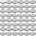 TUZAZO 48Pack 1/2 Oz Aluminum Tin Cans with Screw Lid and Labels, Refillable Travel Sized Cosmetic Containers Small Tins for Lip Balms, Salves, Lotion Bars, Candles - size: 0.5oz*48