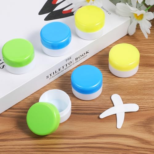 6 PCS Travel Containers for Toiletries 0.7oz TSA Approved Size Refillable Cream Jars with Lids Scraper Leakproof Cruise Essentials Accessories for Cosmetic Lotion Face Hand Body Cream
