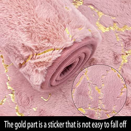 Marble 3-Piece Nonslip White Gold Bathroom Rugs and Mats Set - Soft, Washable, Water Absorbent Shower Rug with U-Shaped Contour and Toilet Lid Cover - color: White Gold, size: Set of 3