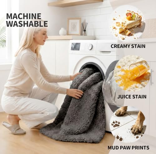 ILANGO Dark Gray Bathroom Rugs 48" × 24" Non Slip & Super Absorbent Extra Thick Soft, Washable Bath Mat for Floor, Microfiber Plush Shaggy Bath Rug with Rubber for Bathtub Shower Room Sink - color: Dark Gray, size: 2' x 4' (24''x48'' Bathroom Rug)