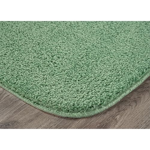 Garland Rug Sedona Bath Rug, Soft Absorbent Plush Bath Rugs, Non-Slip, Quick Drying, Machine Washable, Comfort for Bathroom Floor, Tub and Shower, 3 Piece Bathroom Rug Set (No Lid) Deep Fern Green - color: Deep Fern, size: 3 Piece Rug Set (No Lid)