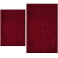 BOANKODU Bathroom Rugs Sets 2 Piece, Extra Soft Chenille Bath Mat Absorbent Bathroom Rug, Bathroom Mat with Sturdy PVC Non-Slip Bottom, Machine Washable Bath Rugs (Burgundy) - color: Burgundy, size: 16" x 24" + 20" x 32" (Rectangular)