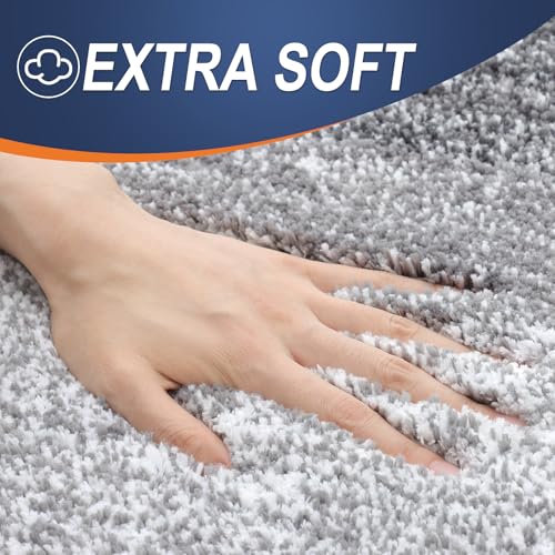 OLANLY Bathroom Rug Set 2 Piece, Soft Absorbent Microfiber Bath Rug Set, Non-Slip, Machine Wash Dry, Plush Shaggy Bath Mats for Bathroom (30"x20"+24"x16", Grey) - color: Grey, size: 30" X 20" + 24" X 16"