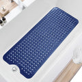 TEESHLY Bath Tub and Shower Mats, Non Slip 40 x 16 Inch Extra Large Bathtub Mat, Machine Washable Bathmat with Drain Holes, Suction Cups for Bathroom Floor, Navy Blue - color: Navy Blue