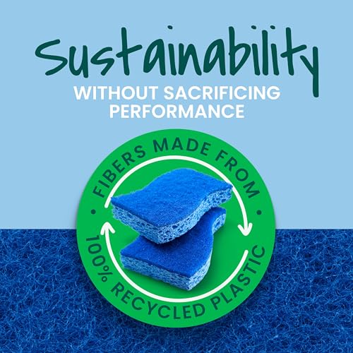 Scotch-Brite Zero Scratch Scrub Sponge, Kitchen Sponges for Cleaning Around the Home,Bathroom&More,Effective + Gentle Dish Scrubber,Best for Nonstick Pots and Pans,Safe on Most Surfaces (Pack of 45) - size: 45 Pack