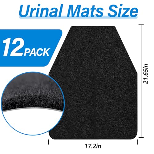 12 Pack Urinal Mats for Men Bathroom,Urinal Floor Mats for Commercial Restrooms,Non-Slip,Water Deodorization,Disposable Urinal Mats Reusable,Urine,Large 17Inch x 20.5Inch