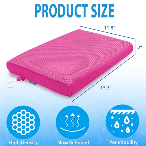 AEROiVi Shower Seat Cushion for Shower Chairs, Transfer Benches in Bathtub, Cushion for Sauna, 3D Mesh Pad with Hook, Slip-Resistant, Design for Elderly, Senior, Handicap Disabled - size: Pink