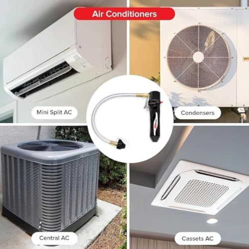 RedRock Gallo Drain Gun with 5 Unthreaded CO2 Cartridges for A/C Condensate Line Air Conditioner Cleaner Blaster Opener Kit with Five Cartridge Clears HVAC Clogs - color: Black