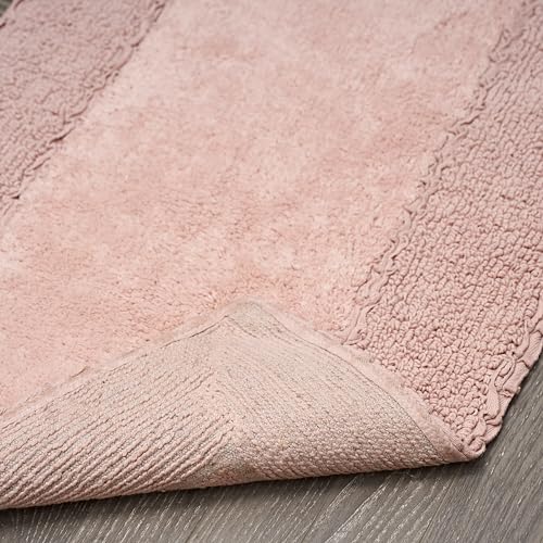 Laura Ashley Ruffle Border 100% Cotton Bath Rug, Blush Pink, 17"x 24" - color: Blush, size: 1'5" x 2' (Rectangular)