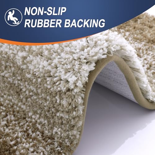 OLANLY Small Bathroom Rugs Mat 24x16, Extra Soft Absorbent Microfiber Bath Rugs, Rubber Backing, Quick Dry, Machine Washable Bath Mat for Bathroom Floor, Tub and Shower, Home Decor Accessories, Coffee - color: Coffee, size: 24" X 16"