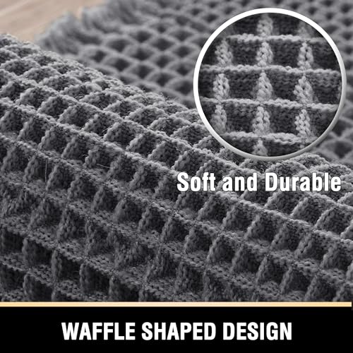 H.VERSAILTEX Upgraded Waffle Bath Mat Super Absorbent Non Slip Bath Rugs for Beside Tub, 20" x 32", Grey - color: Grey, size: 20" x 32"