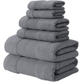 Modern Threads Air Cloud 6-Piece Towel Set - 100% Zero-Twist Cotton, 500 GSM, Quick Dry & Plush, Charcoal - color: Charcoal, size: 6 Pcs Towel Set