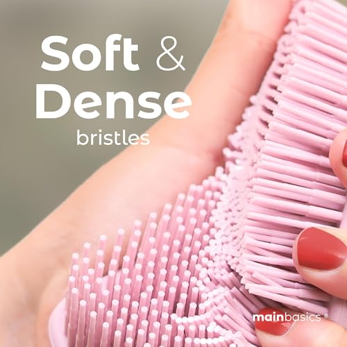 MainBasics Silicone Body Scrubber Dual-Sided, Pink, Massage | Shower Scrubber with Massage Nodes, Silicone Loofah Alternative for Deep Clean - color: Pink, size: Massage