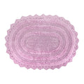 DII Crochet Collection Reversible Bath Mat, Small Oval, 17x24, Mauve - color: Mauve, size: 1'5" x 2' (Oval)