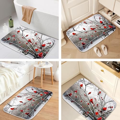Sea Turtles Nautical Blue Ocean Beach Animals Bath Rugs Non Slip Shower Mat Bathroom Decor Door Rug (16x24 inches, Cardinal Birds) - color: Multi Color 2, size: 2' x 1'4" (Rectangular)