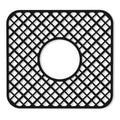 2 Pack Silicone Sink Protector for Kitchen Sink, Trellis Pattern 12 x 11" Sink Grid Mat Silicone Protectors, Center Drain, Black - color: Black