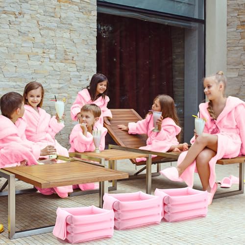85 Pcs Spa Kit Nail Art Kit Sleepover Party Supplies with 12.5 x 12.5 in Inflatable Foot Tubs Foot Bath Towel and Basket DIY Manicure Pedicure Set for Slumber Party(Pink) - color: Pink