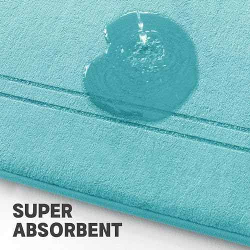 YIHOUSE Teal Memory Foam Bath Mat Set 5 Pieces - color: Teal, size: 5pieces